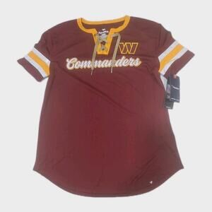 NWT Fanatics Washington Commanders Football Lace-Up T-shirt Medium